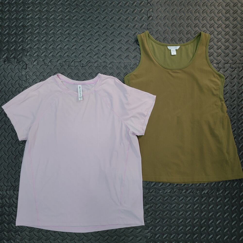 Athleta Tops Bundle Women's M Tank + Short Sleeve Tee Workout Yoga Activewear